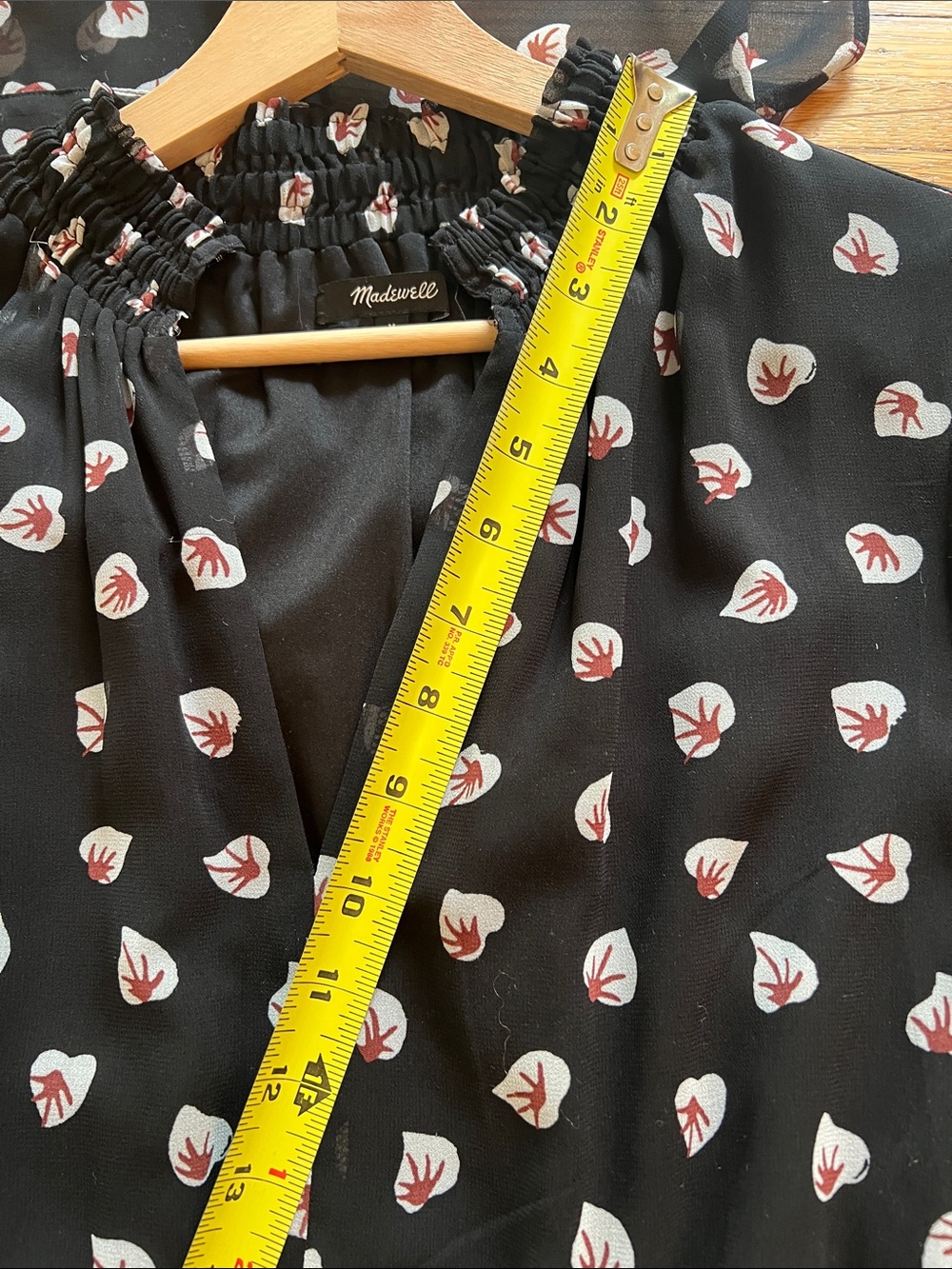 Madewell Black Amaryllis Floral Midi Dress Size M - Picture 11 of 11